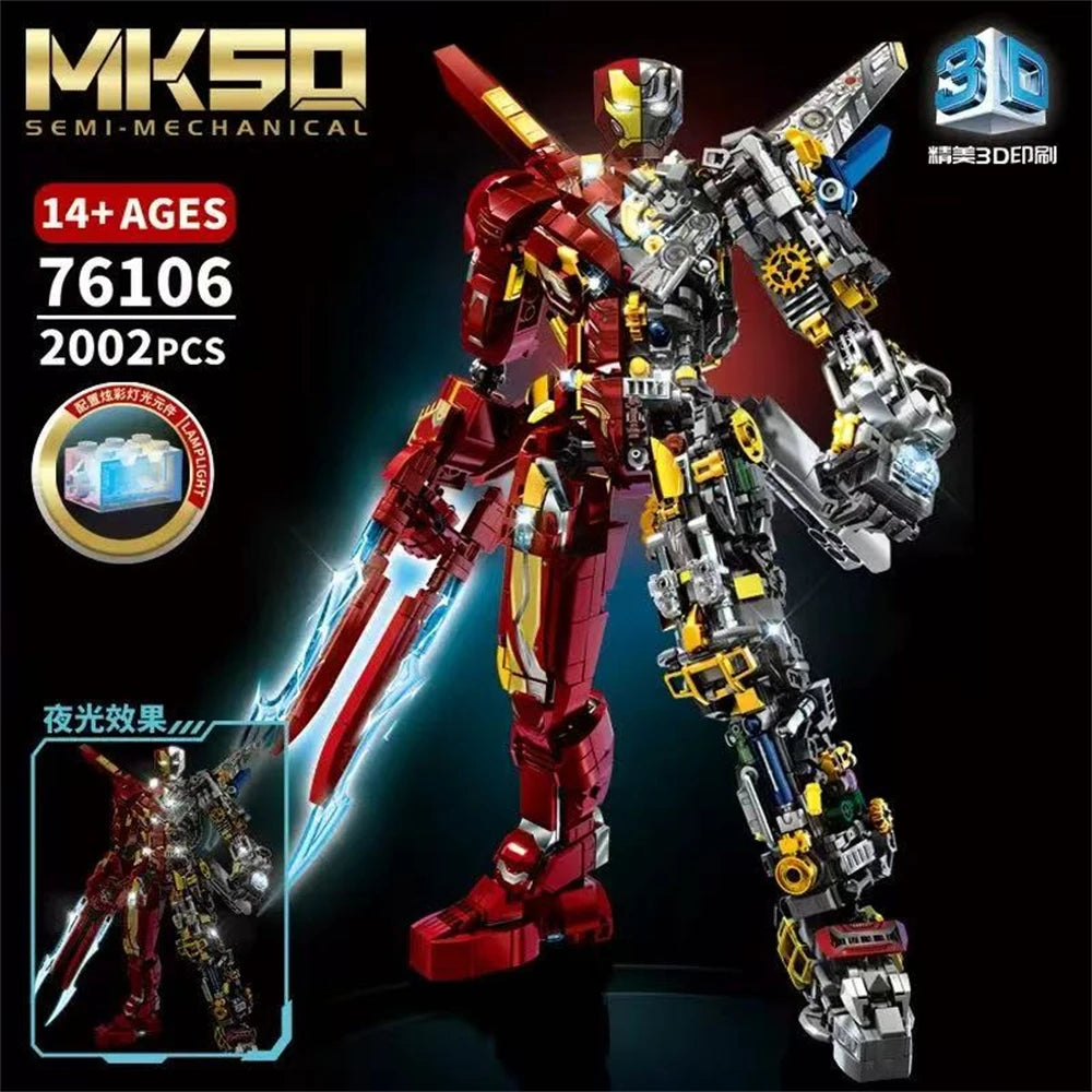 Variety Iron Heroes Blocks Action Figures Mark Building Sets Buster Mech DIY Brick Collectible Toys for Boys Adult Kids Gifts