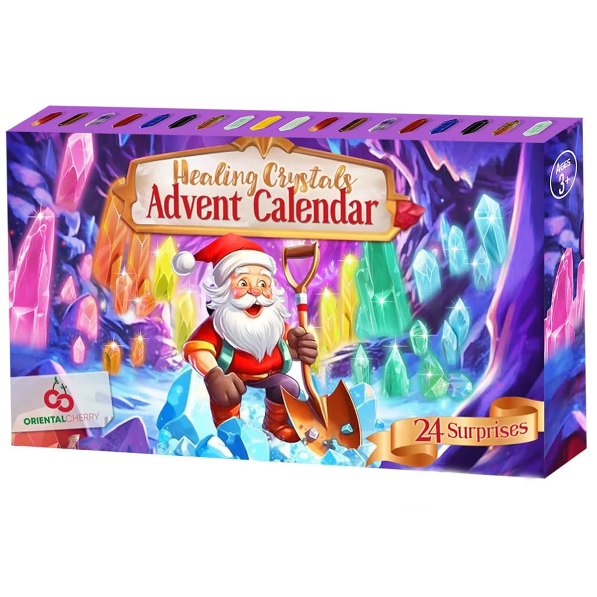 24 Days Crystals Christmas Advent Calendar Gift Box Natural Gemstone Stone Minerals Rock Collection Christmas Countdown Gift
