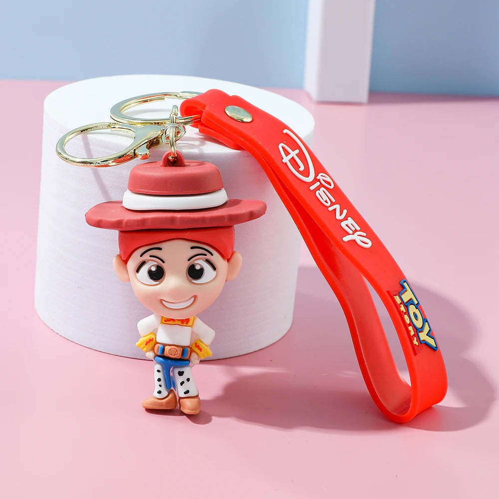Disney 1pc or 6pcs/set Toy Story Keychain4 Woody Jessie Buzz Lightyear PVC Figures Kids Birthday Cake Bag Decoration Toy