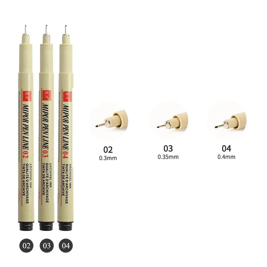12 Tip Pigment Liner Micron Ink Marker Pen for Manga Draw Sketching Needle Pen Hook Line Pen Sketch Stationery Set Art Supplies