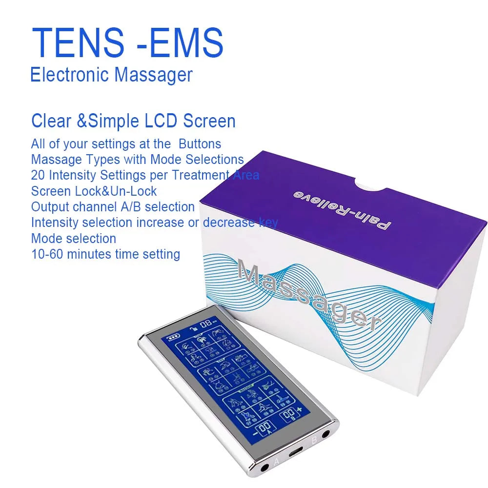 36 Modes Tens Unit Machine with 4 Electrode Pads for Pain Relief Pulse Massage EMS Muscle Stimulator Pain Relief Massage Relax