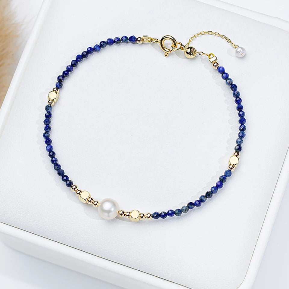 2mm Tourmaline With 7mm  Freshwater Pearl Bracelet For Women Natural Stone Bangle Jewelry Amethyst chains