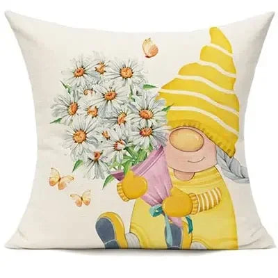 40x40cm Outdoor Yellow Pillowcase Spring and Summer Decoration Cushion Cover Family Decoration Garden Sofa Daisy