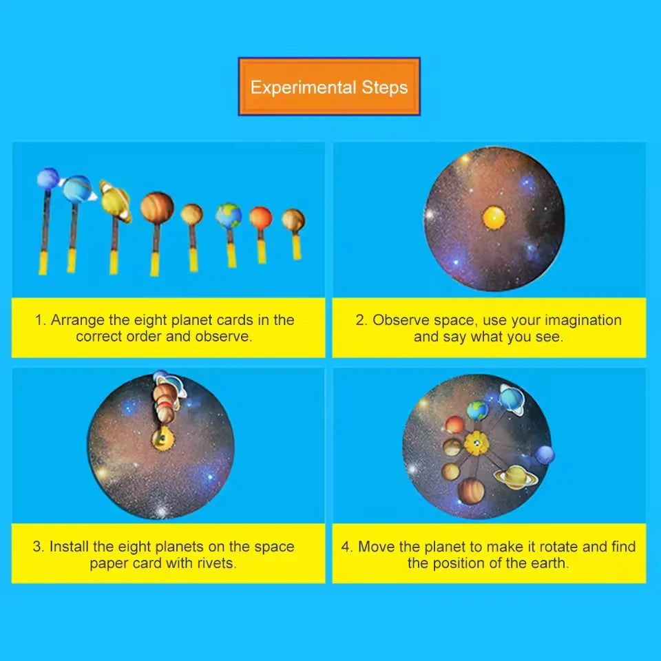 DIY Solar System Planet Model Science Experiment Toy Children's Education Toy Technology Experiment STEM Puzzle Planet