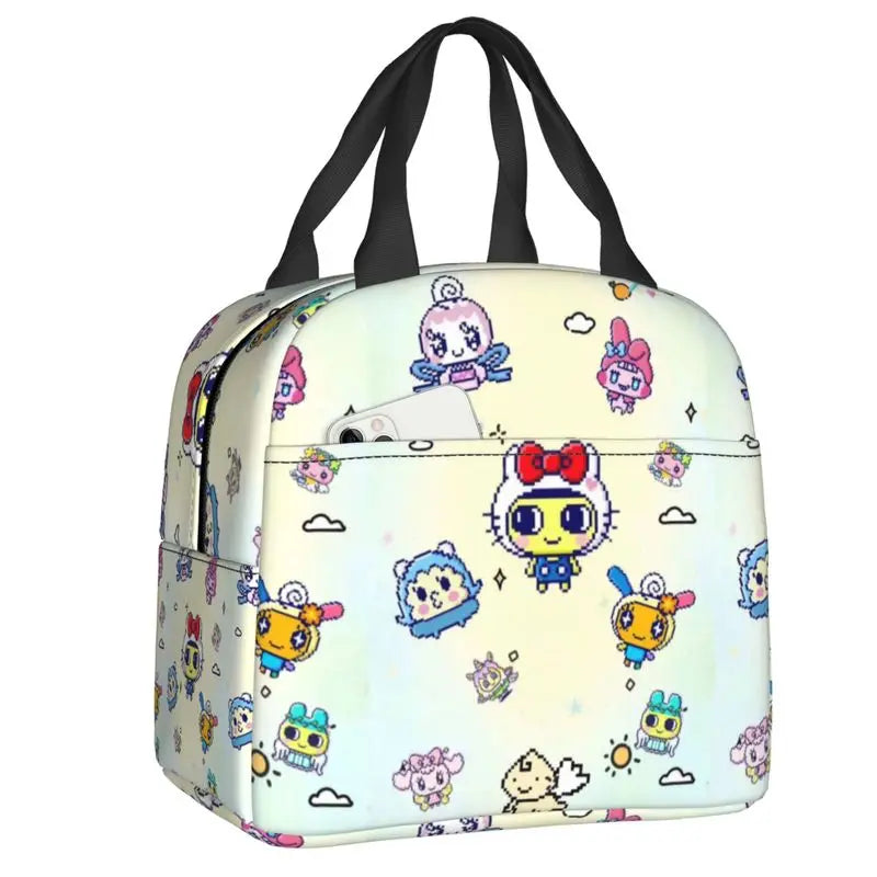 Custom Tamagotchies Cartoon Insulated Lunch Tote Bag for Women Resuable Cooler Thermal Bento Box Kids School Children