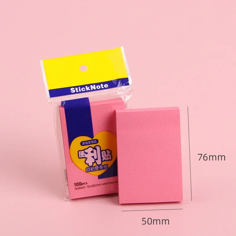 100sheets Color Sticker Notes Sticky Notes Pads Posits Stationery Memo Notepad Notebook School Office Posted It Paper Sticker