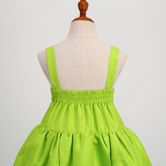 Girls Tinker Bell Costume Kid Green Fairy Princess Fancy Tinkerbell Dress Birthday Party Halloween Cosplay  Spirit Outfits 2-10