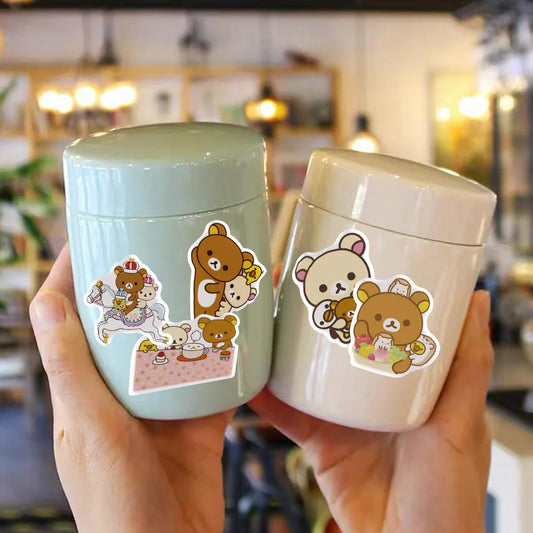 50/100PCS Kawaii Rilakkuma Bear Cute Cartoon Stickers for Guitar DIY TOY Bicycle Skateboard Laptop Luggage Decor