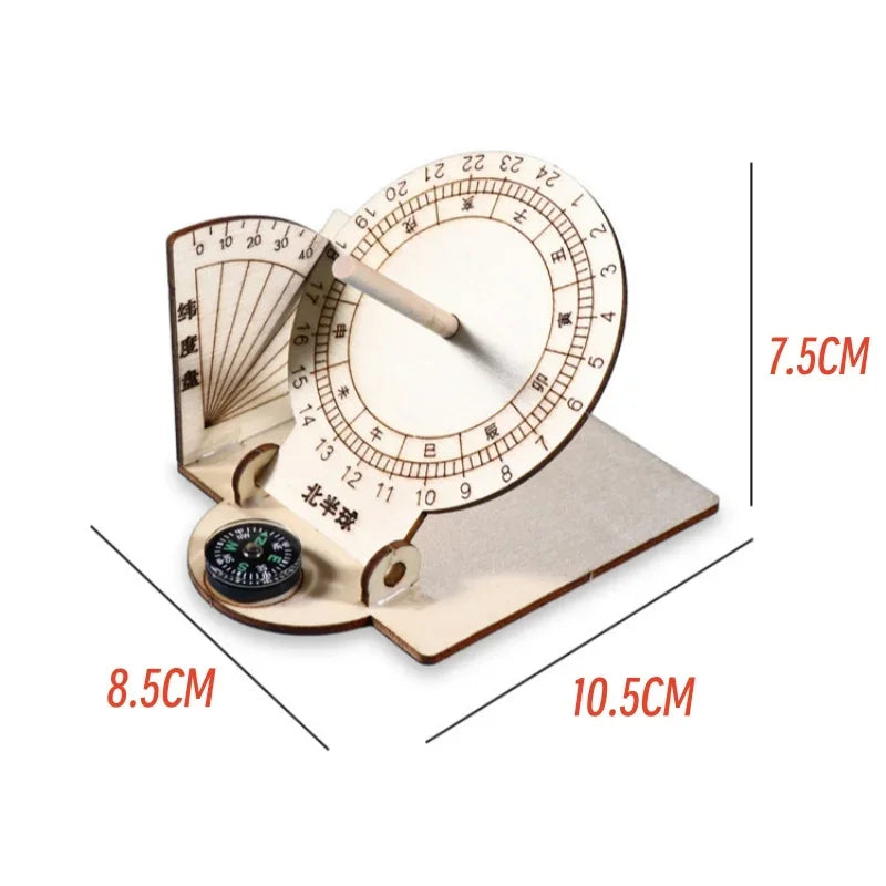 1PCS DIY Sundial Ancient Sun Clock STEM Educational Toy Handmade Science Kit for Primary School Students Learning Popularization