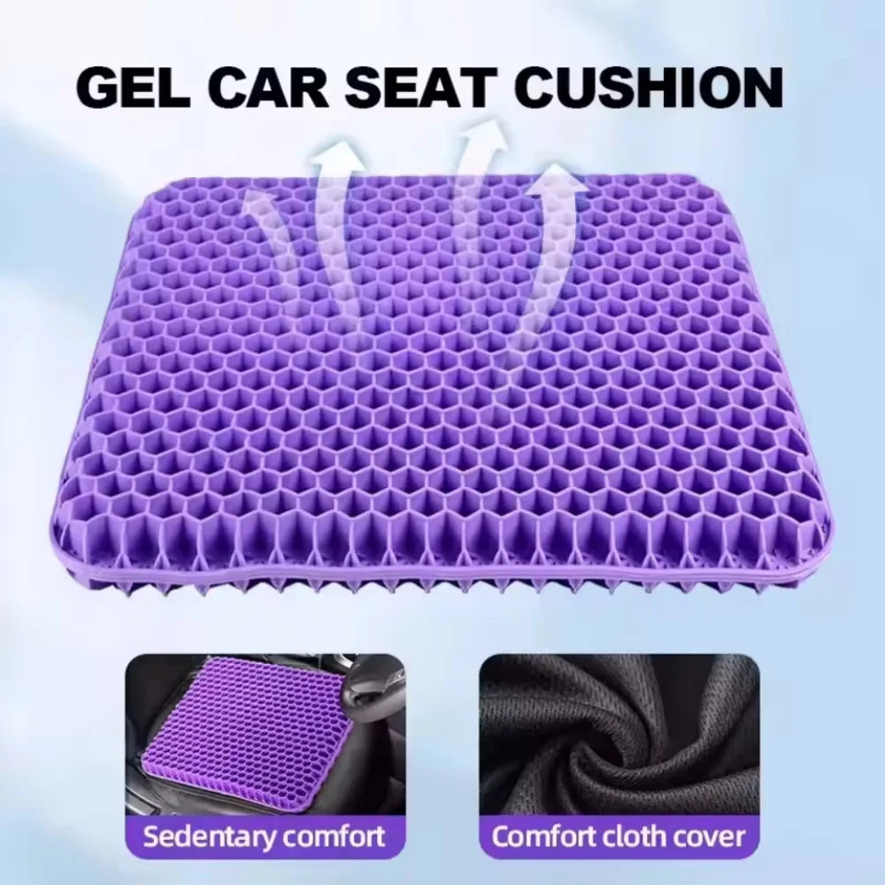 Gel Seat Cushion Summer Breathable Honeycomb Design For Pressure Relief Back Tailbone Pain for Home Office Wheelchair Chair Cars