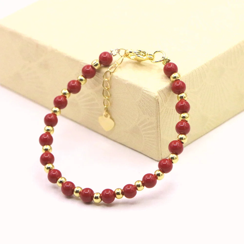 Lovely Baby Baptism Bracelet Natural Stone Crystal Lobster Clasp Parts Yoga Christmas Wedding Girls Gift Jewelry Charm Fashion