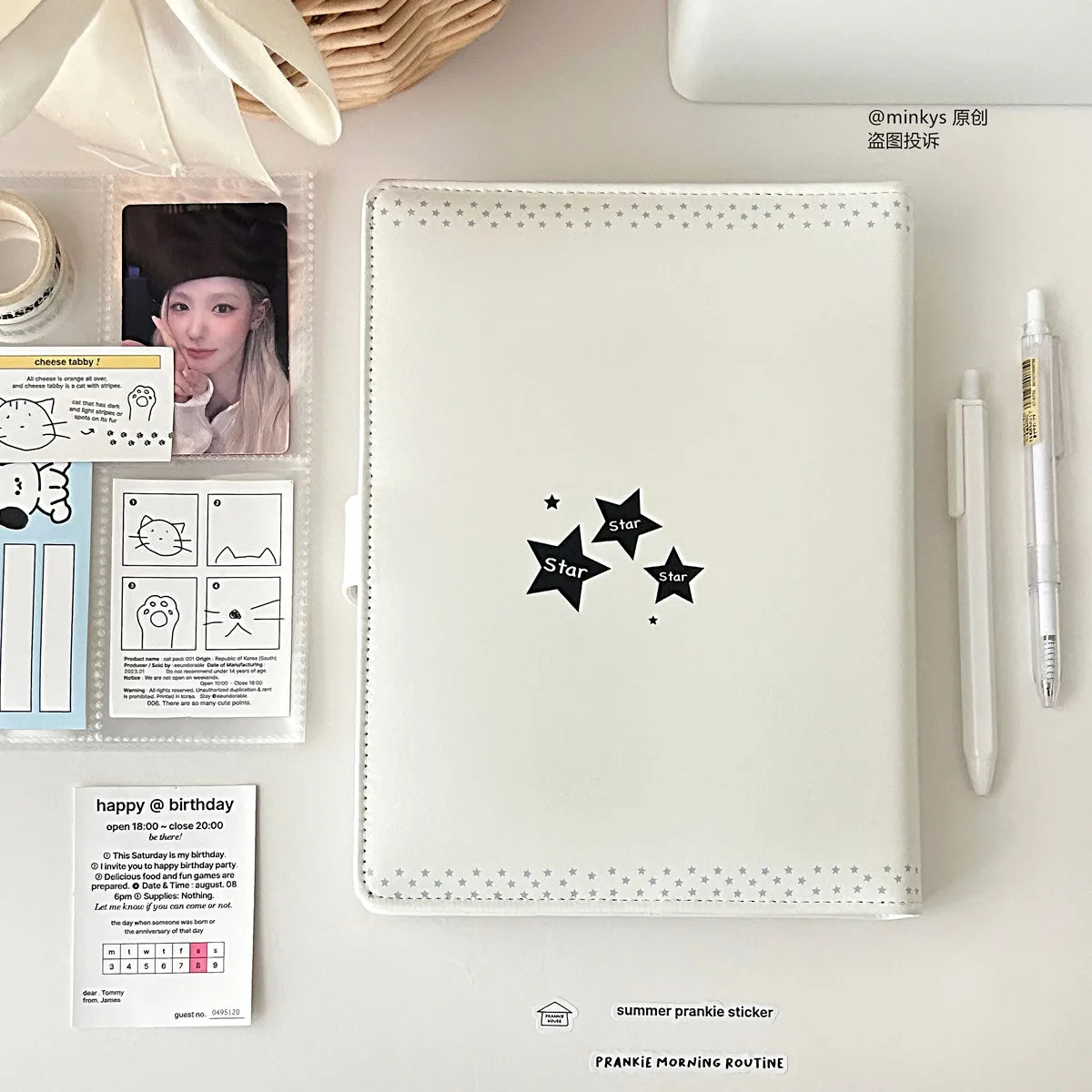 MINKYS Original Design Starrry Star PU A5 Kpop Photocard Binder Collect Book Idol Photo Card Holder Photocards Album