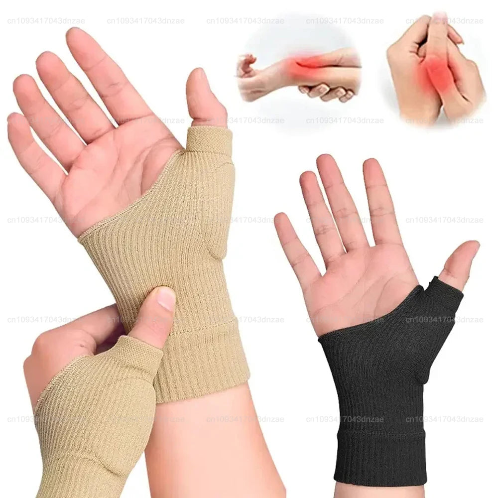 1Pair Wrist Thumb Compression Arthritis Gloves, Breathable Wrist Support Brace Wrist Sleeve With Gel Thumb Injury Pads Protector