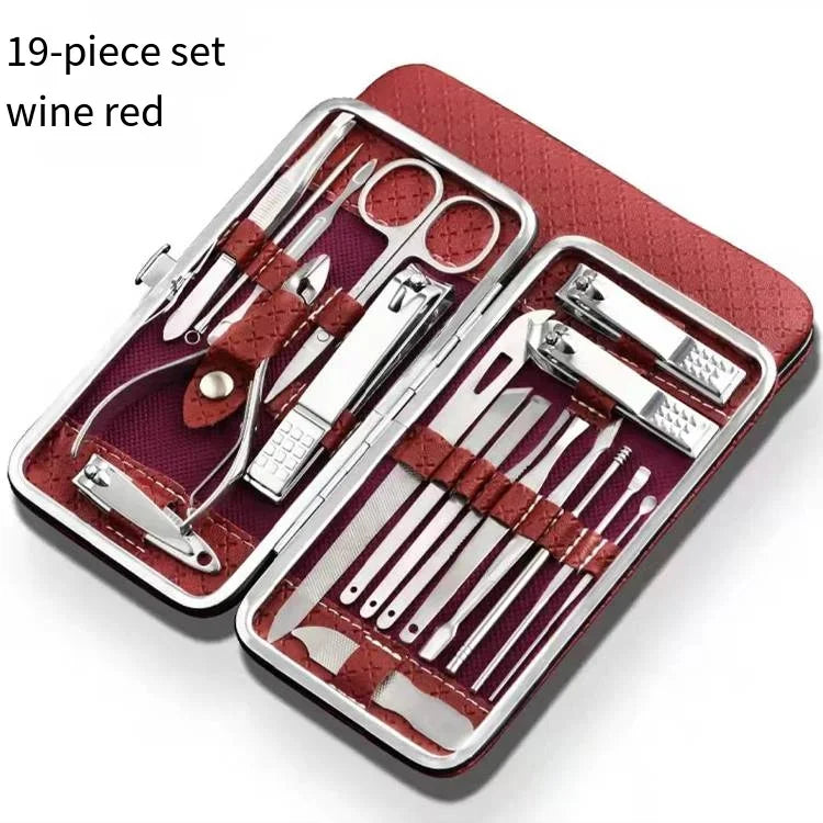 Household Nail Clippers, One Set 19 Pieces, Large Dead Skin Pliers, The Angled Scissors Are Used to Remove Dead Skin, Small Hair