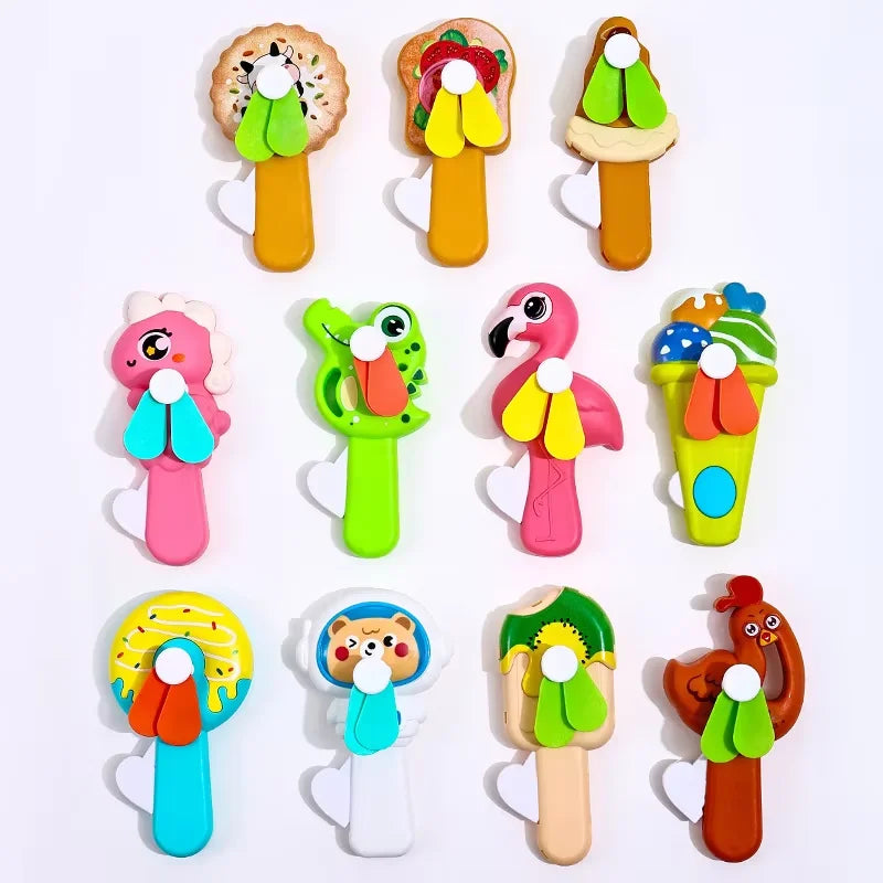 Cute Cartoon Hand Press Fan Portable Mini Summer Cooling Gadget for Adults Outdoor Camping and Daily Use Gift