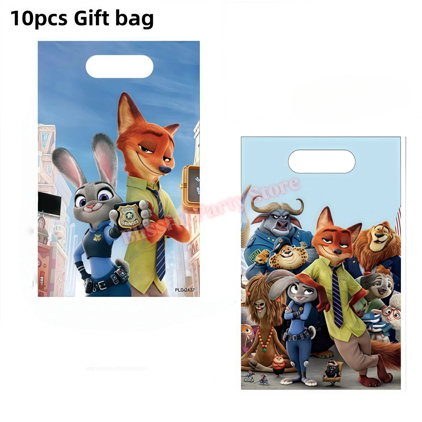 Zootopia Party Favors Slap Bracelets Keychain Stamp Popcorn Box Gift Bag Fillers Kids Birthday Decor Baby Shower Supplies Gifts