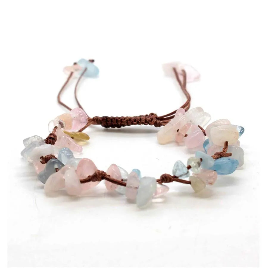 Macrame Crystal Chip Stone Braided Bracelets For Women Girls Natural Amethyst Quartz Gemetone Weave Adjustable Bracelet Jewelry