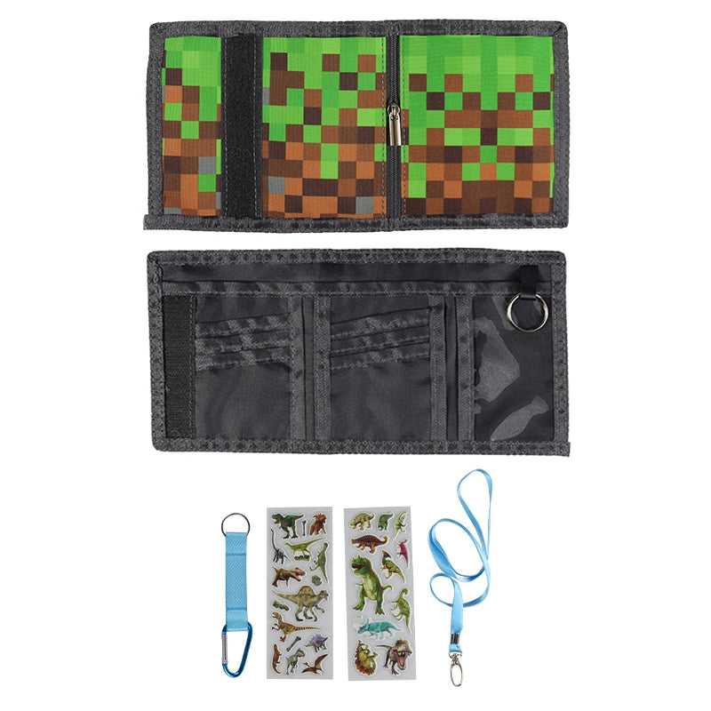 Childrens Wallet ,Foldable Canvas Coin Purse Primary ,School Student Card Bag, Multifunctional Wallet ,Student Cartoon Money Cli