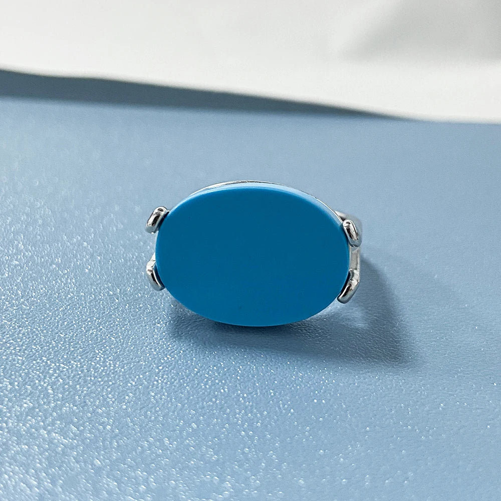 S925 Sterling Silver Natural Black Onyx Rings Oval Shape Turquoise Stone Not Fading Black Rings Fine Jewelry For Men