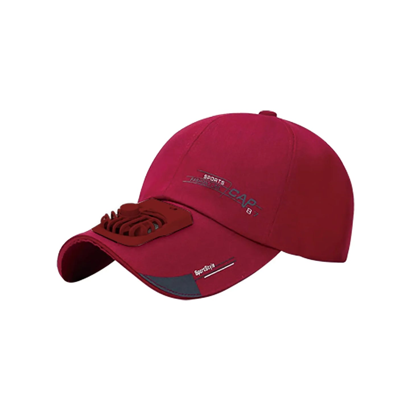 Unisex Summer USB Charging Cooling Fan Baseball Outdoor Golf Sunscreen Letters Print 2 Speed Adjustable Peaked Hat