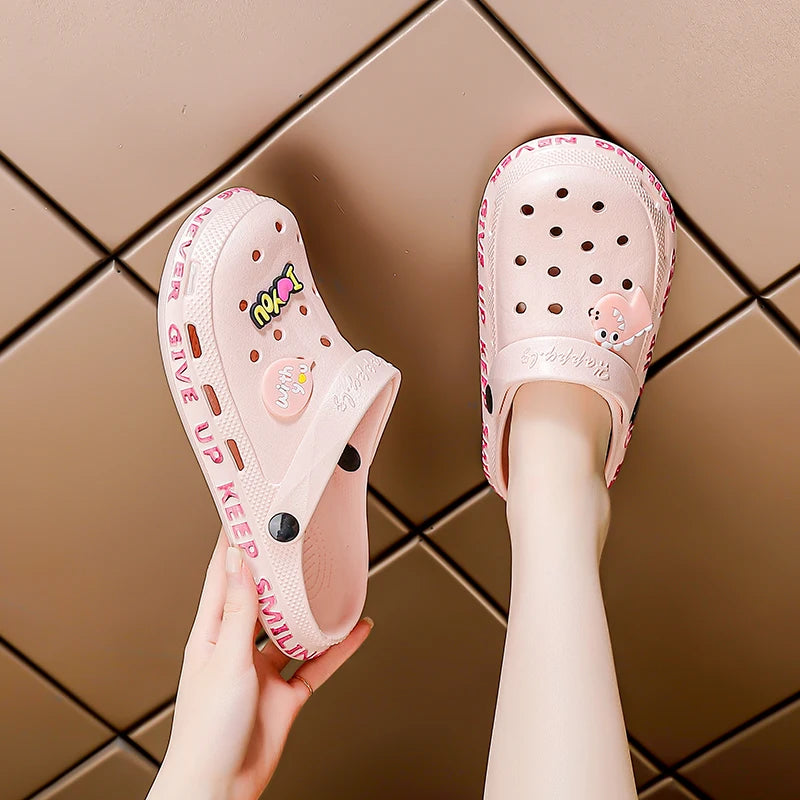 Summer Women Casual Jelly Shoes Sandals Women's Sandals Pink Lady Girl Sandals Hollow Out Mesh Flats Beach Flats Sandals