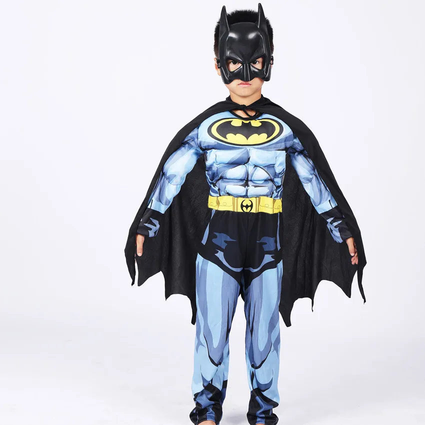 Halloween Children Boys Bat Cosplay Costume Batboy Fancy Black Superhero Cosplay Kids Costume Outfits Comic Masquerade Evening