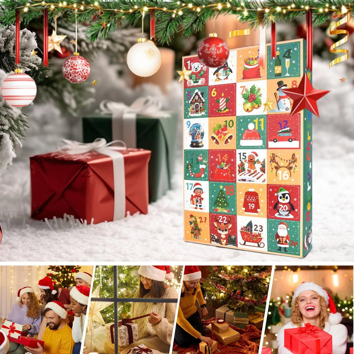 5pcs 24 Days Christmas Advent Calendar Countdown To Christmas Calendar Decoration Empty Boxes Refillable Advent Xmas Gift 2025