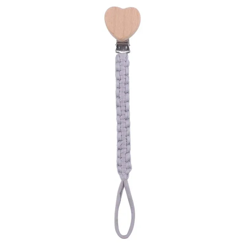 Custom Name Cloth Weaving Wooden Personalized Baby Pacifier Chain Dummy Nipple Holder Guard Teether Pendant  Newborn Gift Stuff