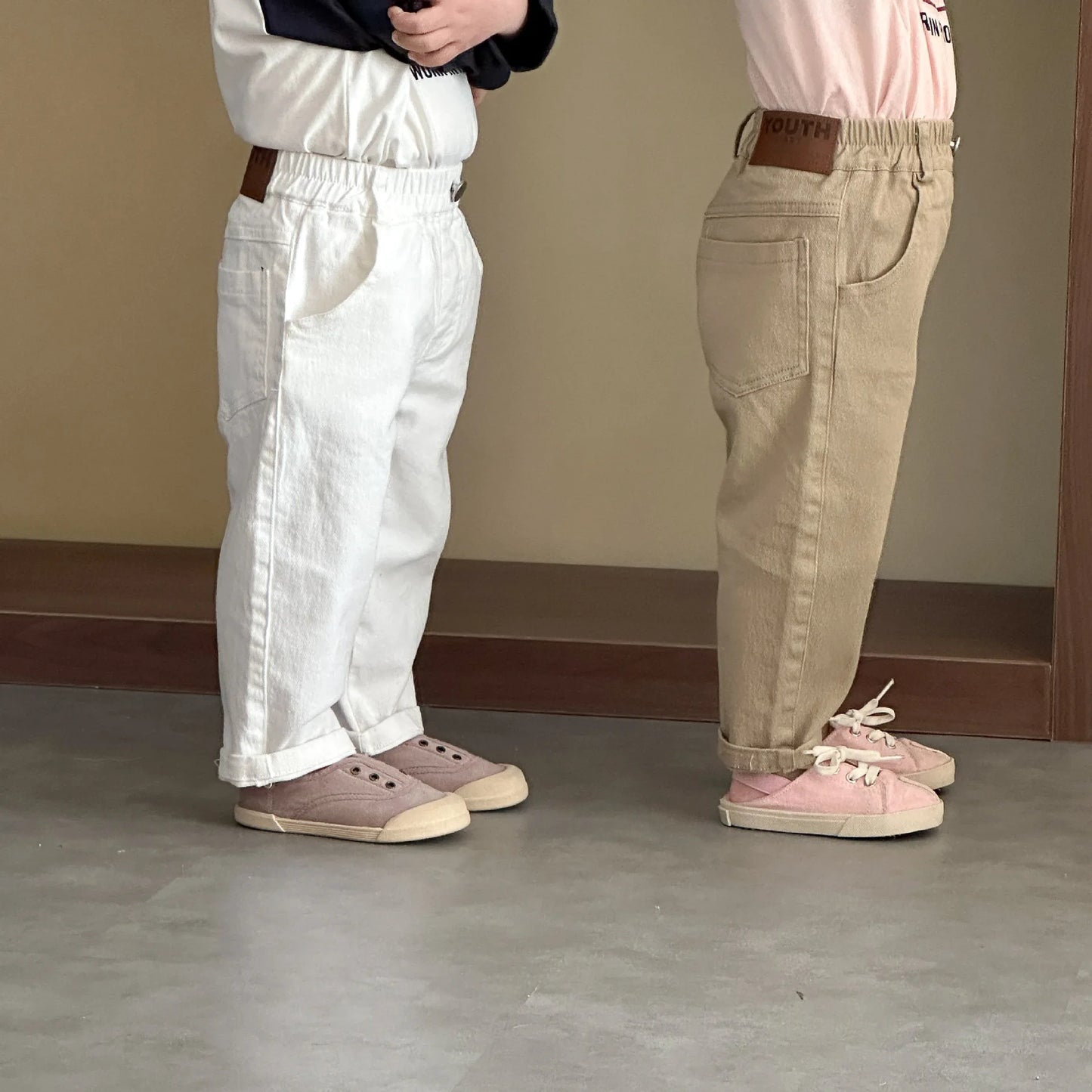 Pants 2026 Spring and Summer New Childrens Clothes Korean Style Boys and Girls Fashion Elastic Pure Cotton Casual Pants
