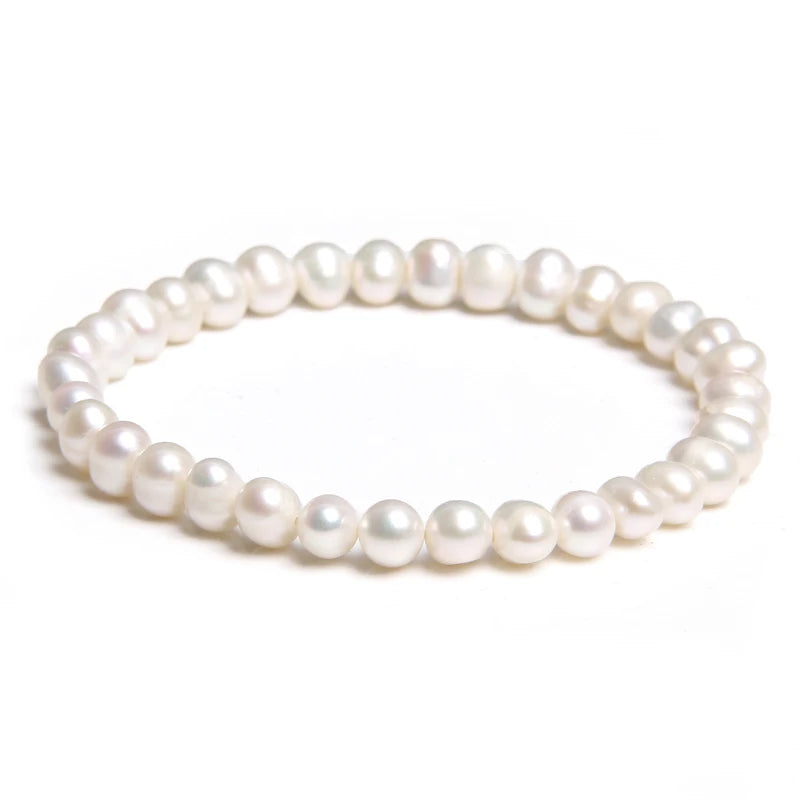 2024 New Natural Freshwater Pearl Stretch Bracelet Elegant Retro Female Pearl Bracelet High Quality Jewelry Gift For Women