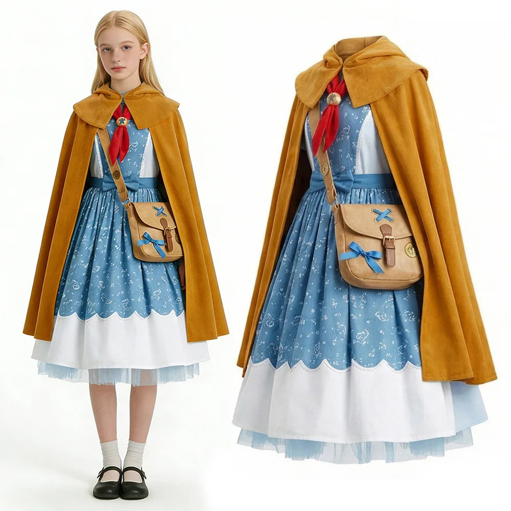New Stranger Holly Wheeler Season 5 Cosplay Costume Hooded Cloak Dress Scarf Fantasia Stage Performance Halloween Party Outfits