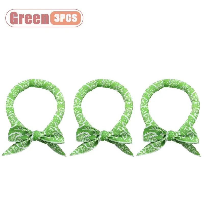 1-20PCS Summer Pet Cooling Scarf for Cats Dogs Ice Collar Cartoon Design Breathable Heat Relief Outdoor Travel Accessory