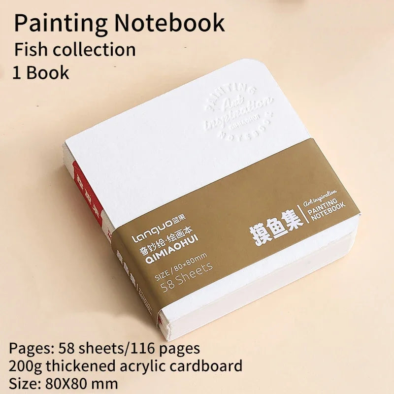Languo 58 Sheets Drawing Notebook Thick Paper Sketchbook Portable Watercolor Book Gouache Notepad Art Supplies Stationery