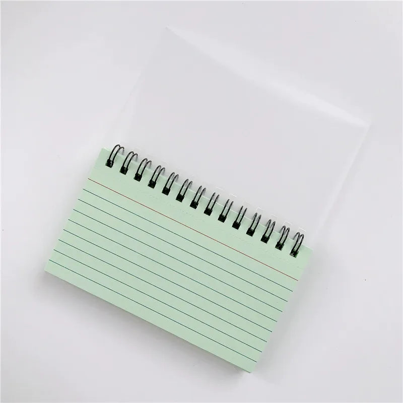 50 Sheets/book Colorful Tearable Spiral Notebook Horizontal Line Minimalist Transparent Cover Memo Pad School Office Writing Pad