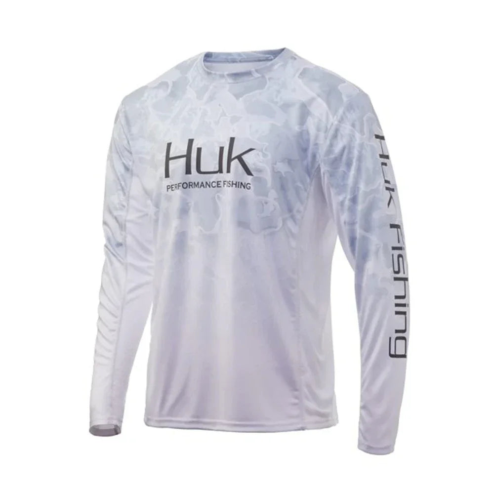 HUK Fishing Shirt Long Sleeve Uv Protection Man Outdoor Summer Fishing Clothing Performance Jersey Men's Fishing Apparel UPF 50+