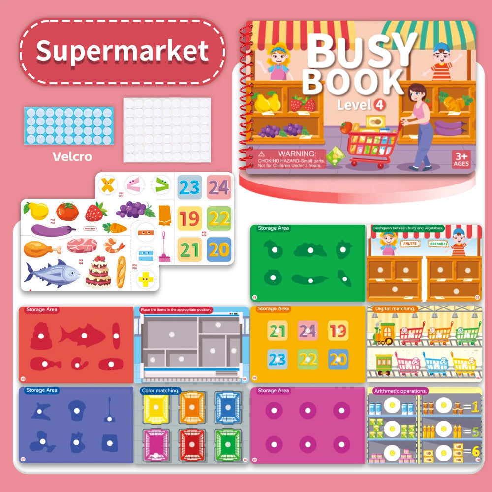 Children Quiet Busy Book 4 Themes Cartoon Travel Sticker Books Kids DIY Sticker Educational Game Montessori Paste Book Toy Gifts