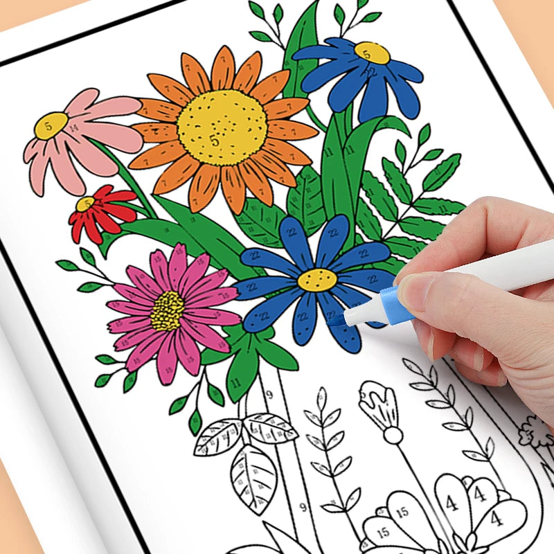 Color by Number for Adults Coloring Book 32 Pages Floral Mandala Design Stress Relief Relaxation Therapy Activity Book
