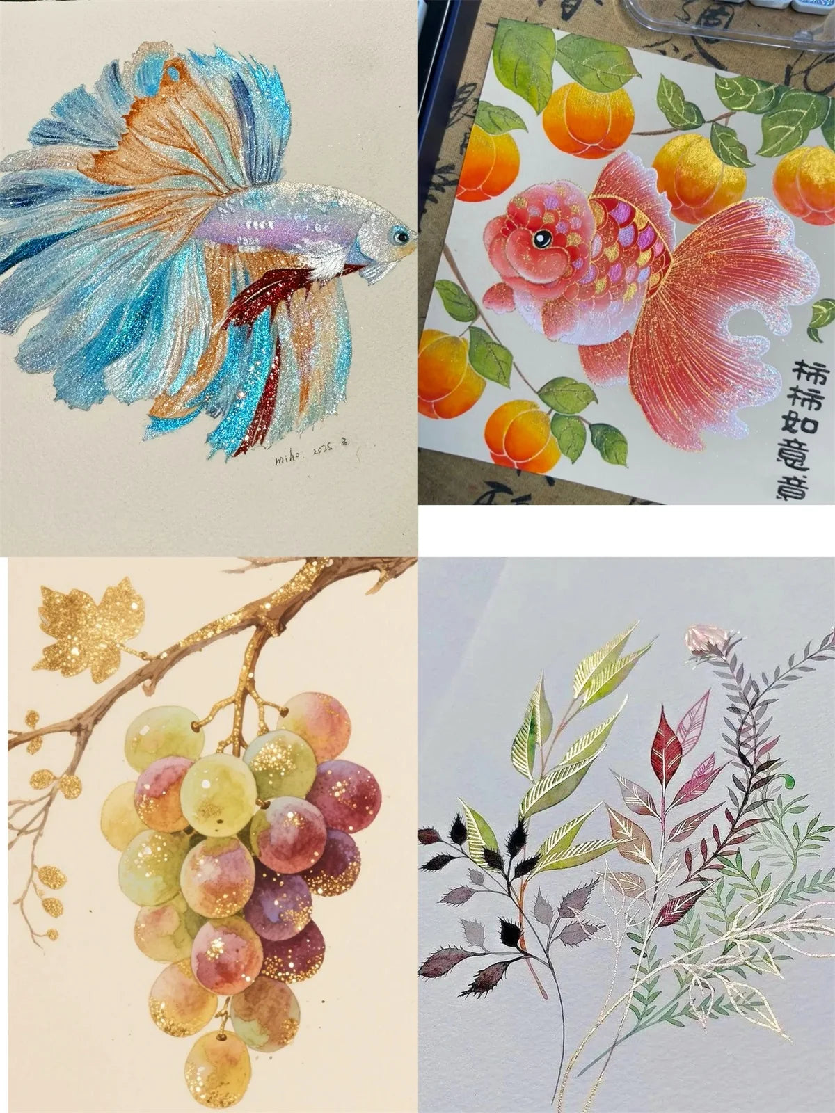 20Color Metal Watercolor Painting Set, New Portable Box With Sparkling Pearl Solid Watercolor Painting, Art Supplies