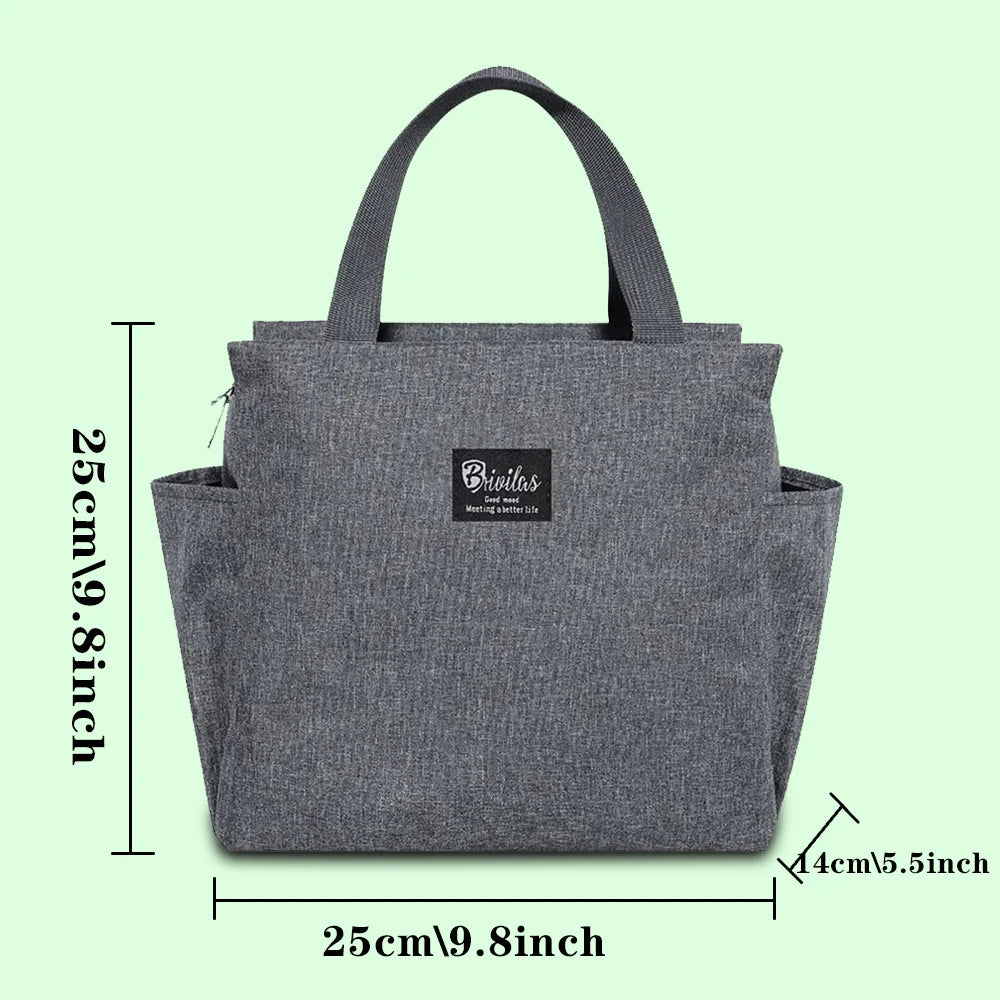 Insulated Lunch Bag  Cooler Lunch Box Portable Insulated Canvas Bento Pack Thermal Food Picnic Rice Bag For Women Kids