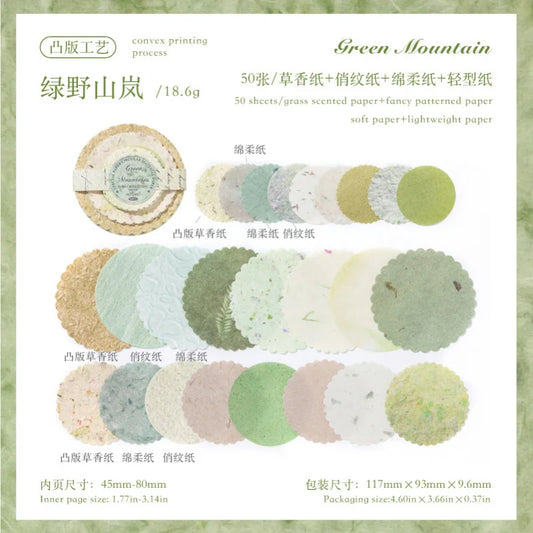 50pcs/pack Vintage Round Decorative Material Paper Set No Repeat, Classical Art Journal DIY Collage Paper
