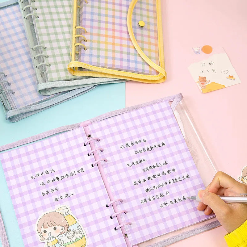 Cute Color Grid A5 A6 Loose Leaf Notebook Refill Spiral Binder Index Inner Page Item Paper Stationery