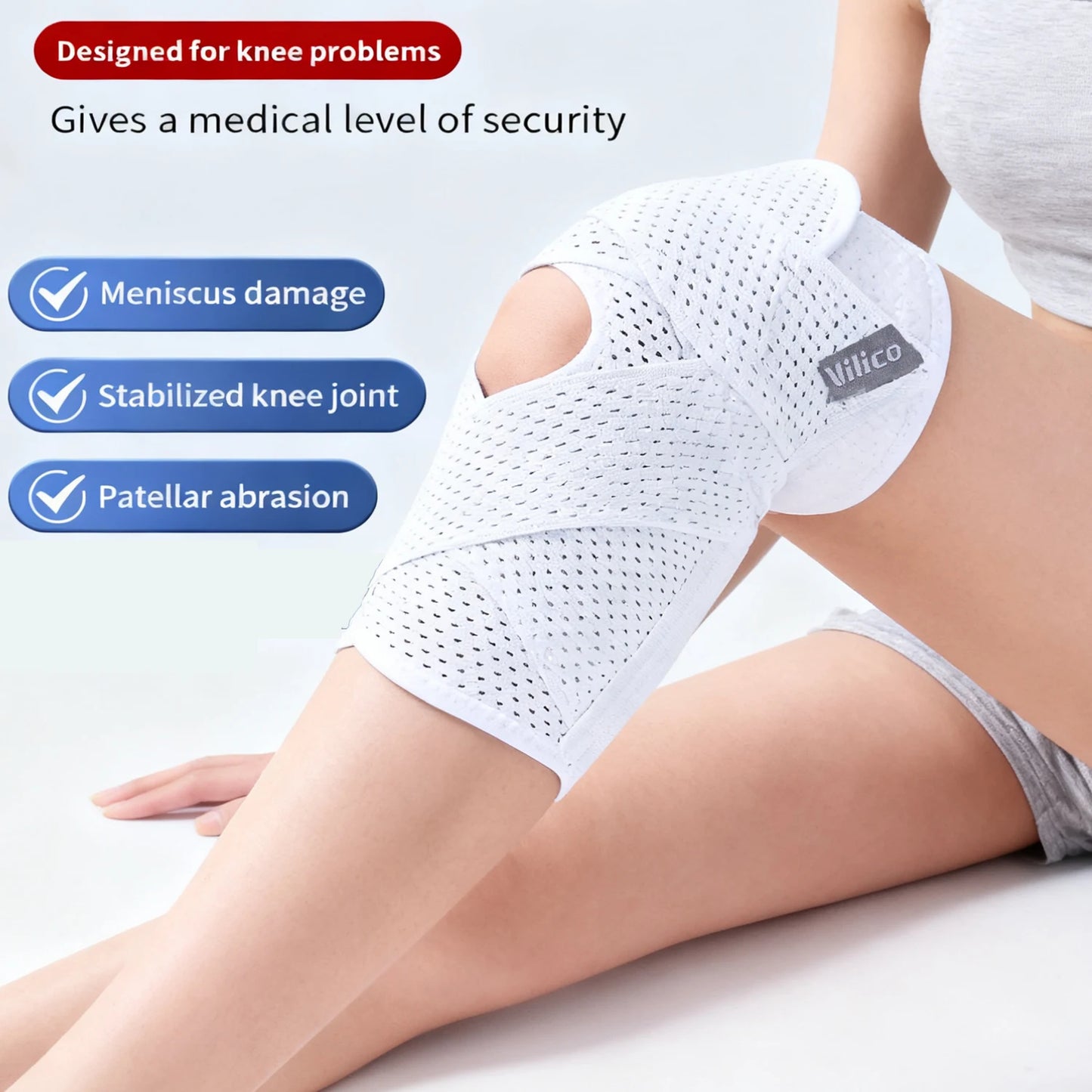 Sports Kneepad Pressurized Elastic Knee Pads Knee Support Joints Protector Fitness Gear Injury Recovery Brace Protector Non-Slip