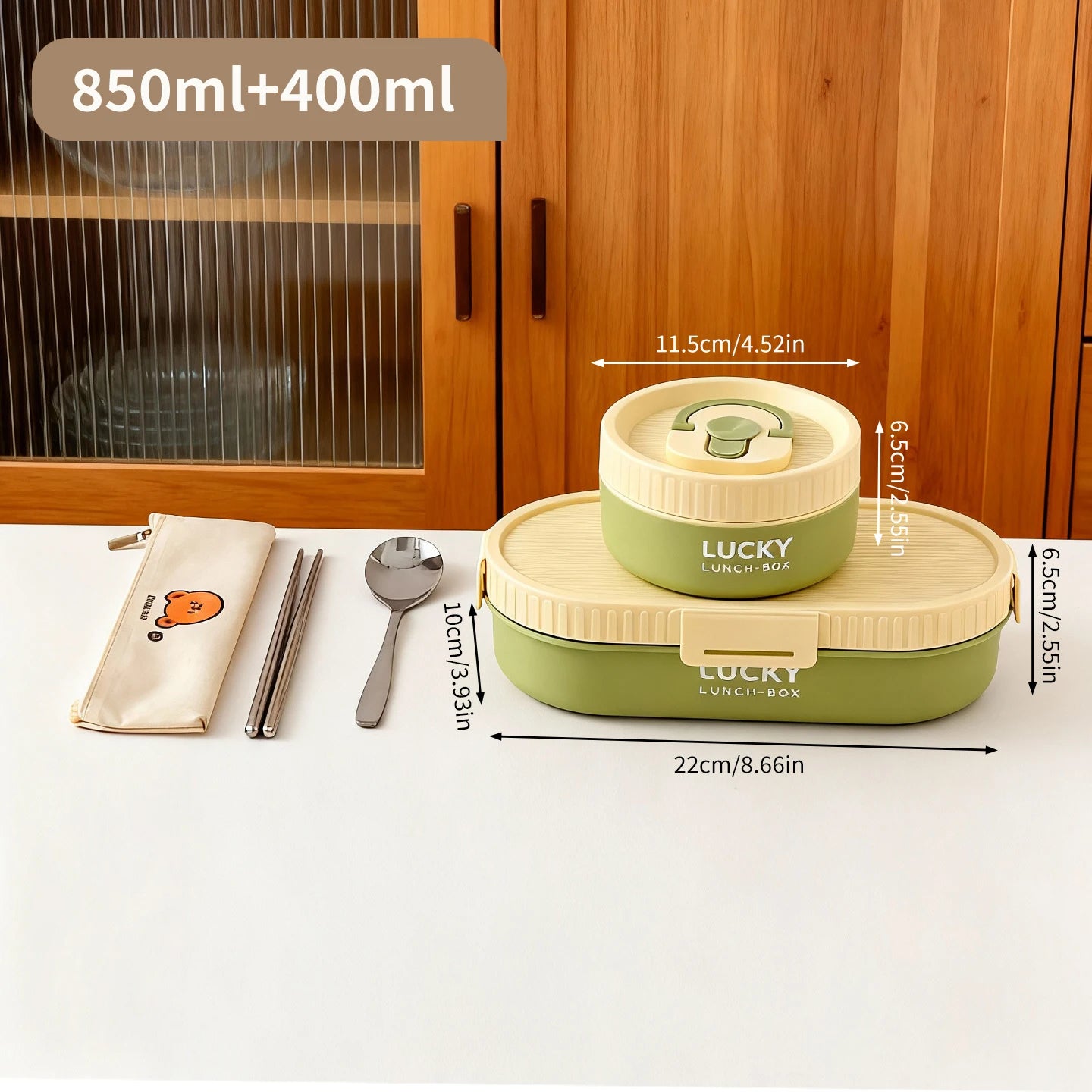 WORTHBUY 304 Stainless Steel Oval Insulated Lunch Box For Kids Student Portable Leak Proof Divided Food Container Microwave Safe