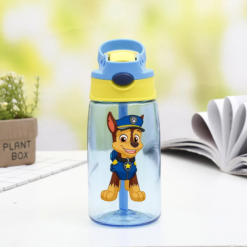 480ml Paw Patrols Water Bottle With Straw Portable Travel Bottles Gym Sports Fitness Cup Summer Cold Water Juice Drinking Bottle
