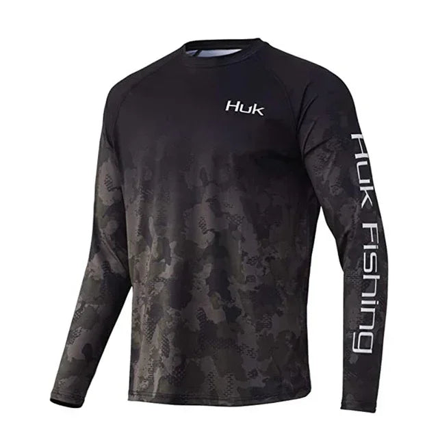 HUK Fishing Shirt Long Sleeve Uv Protection Man Outdoor Summer Fishing Clothing Performance Jersey Men's Fishing Apparel UPF 50+