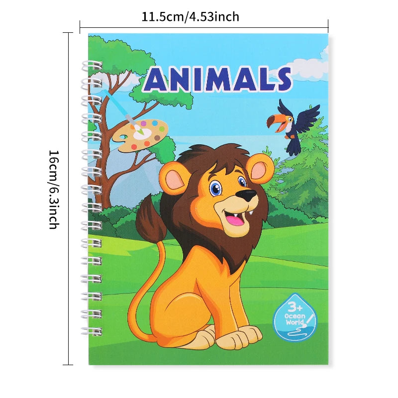 4pcs/set Cartoon Coloring Books DIY Watercolor Painting Book Graffiti Picture Books Painting Drawing Toys for Children Gift