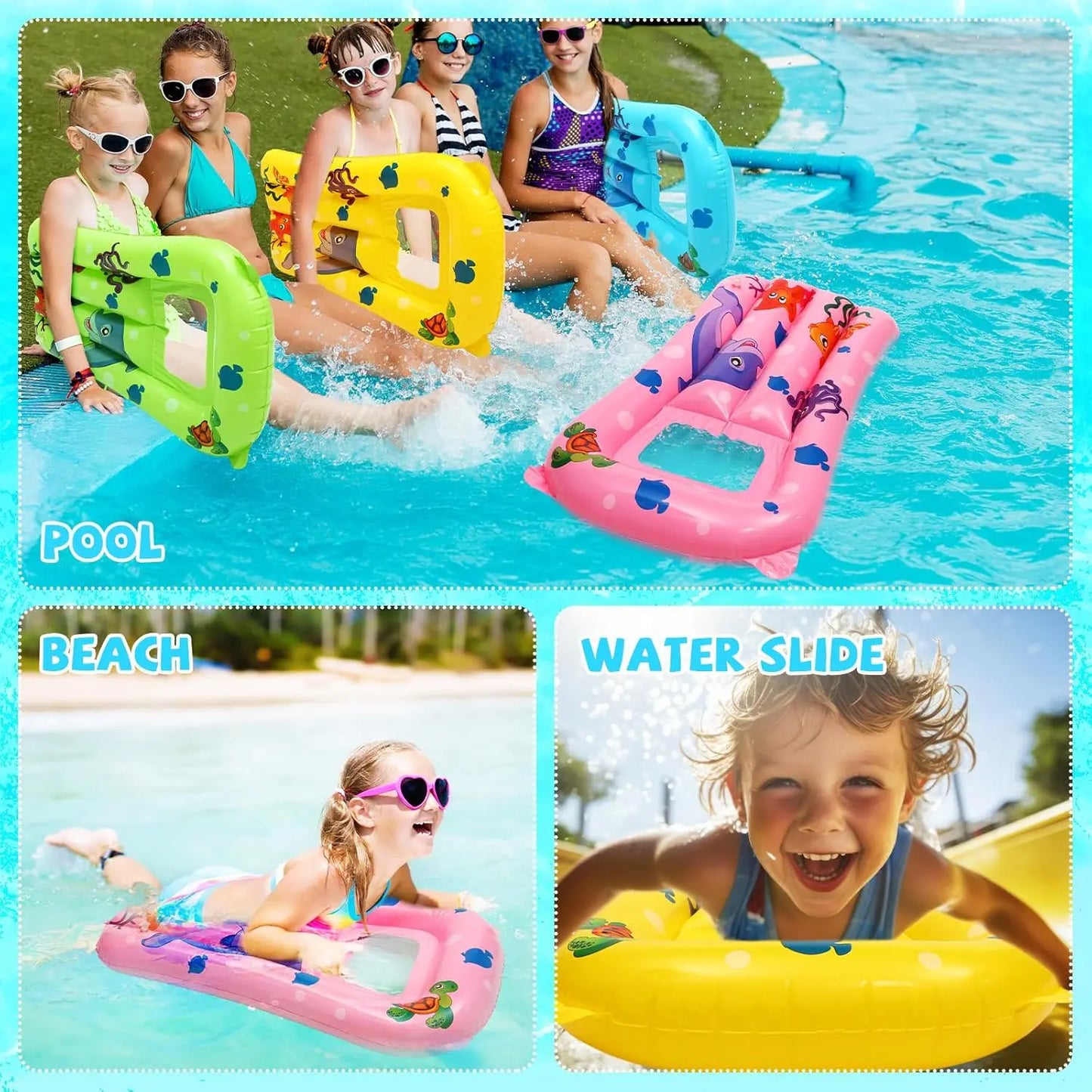 Water Floating Ring Inflatable Pool Swim Tube Float Mat Saucer Chair Kids Summer Outdoor Beach Hammock Water Play Equipment