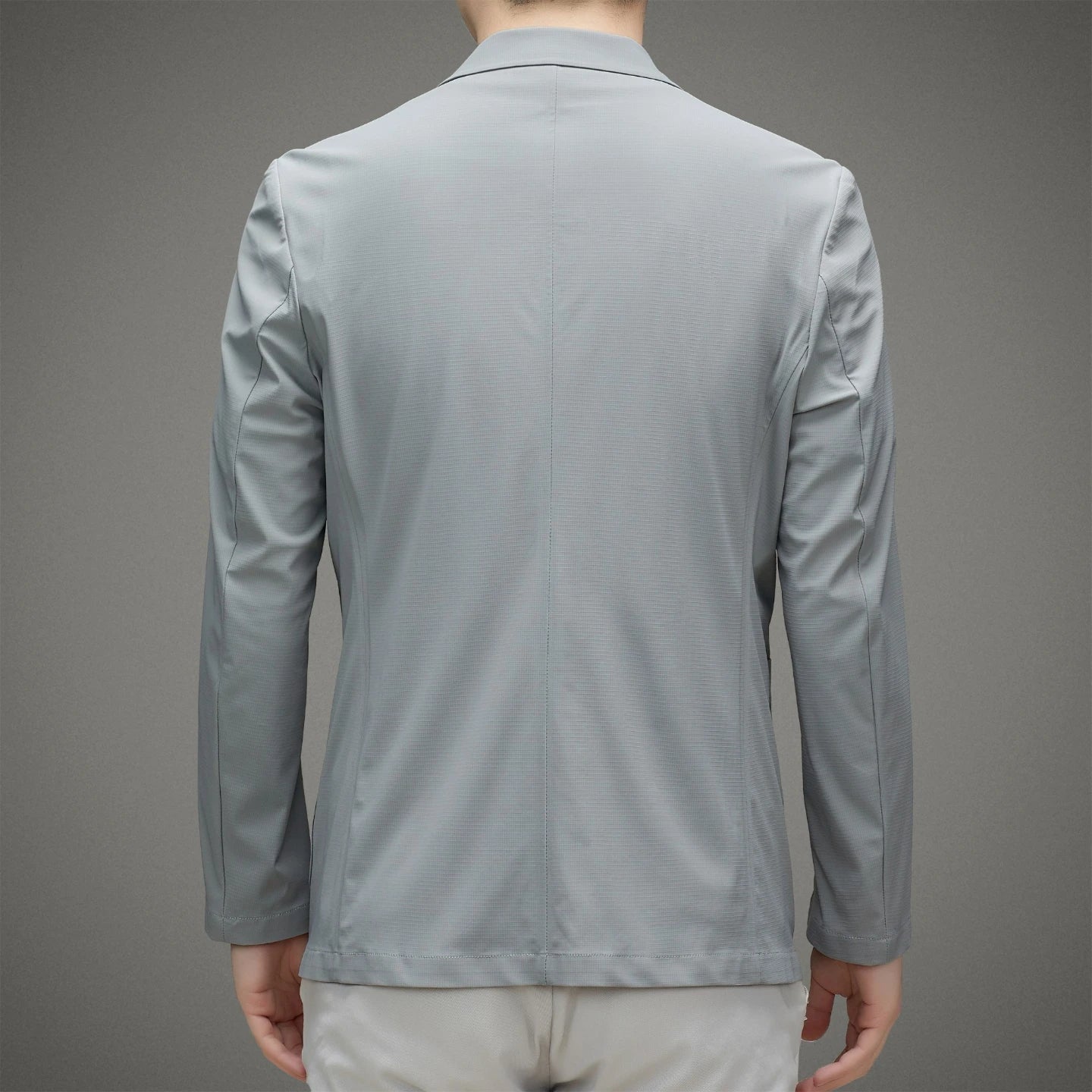 Minimalist Men Casual Blazer Ice Silk Nylon Spandex Seamless High Stretch Sun Protection Cooling Summer Breathable Tech Jacket
