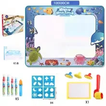 Magic Water Drawing Mat Reusable Doodle Painting Board with Pens Montessori Educational Toys for Kids Halloween Christmas Gift