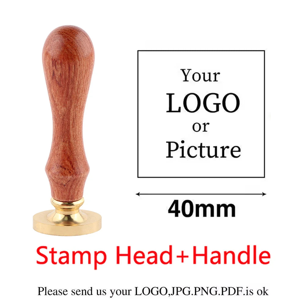 Custom Brass Wax Seal Stamp – Personalized Logo Head in 25–50mm